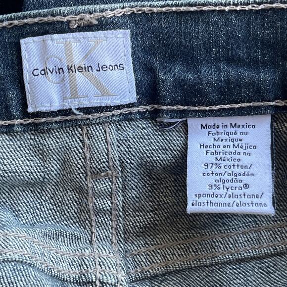 Calvin Klein Jeans Womens 12 Blue Cuffed Cropped Jean Faded Wash WG24D20 Stretch - Picture 3 of 13